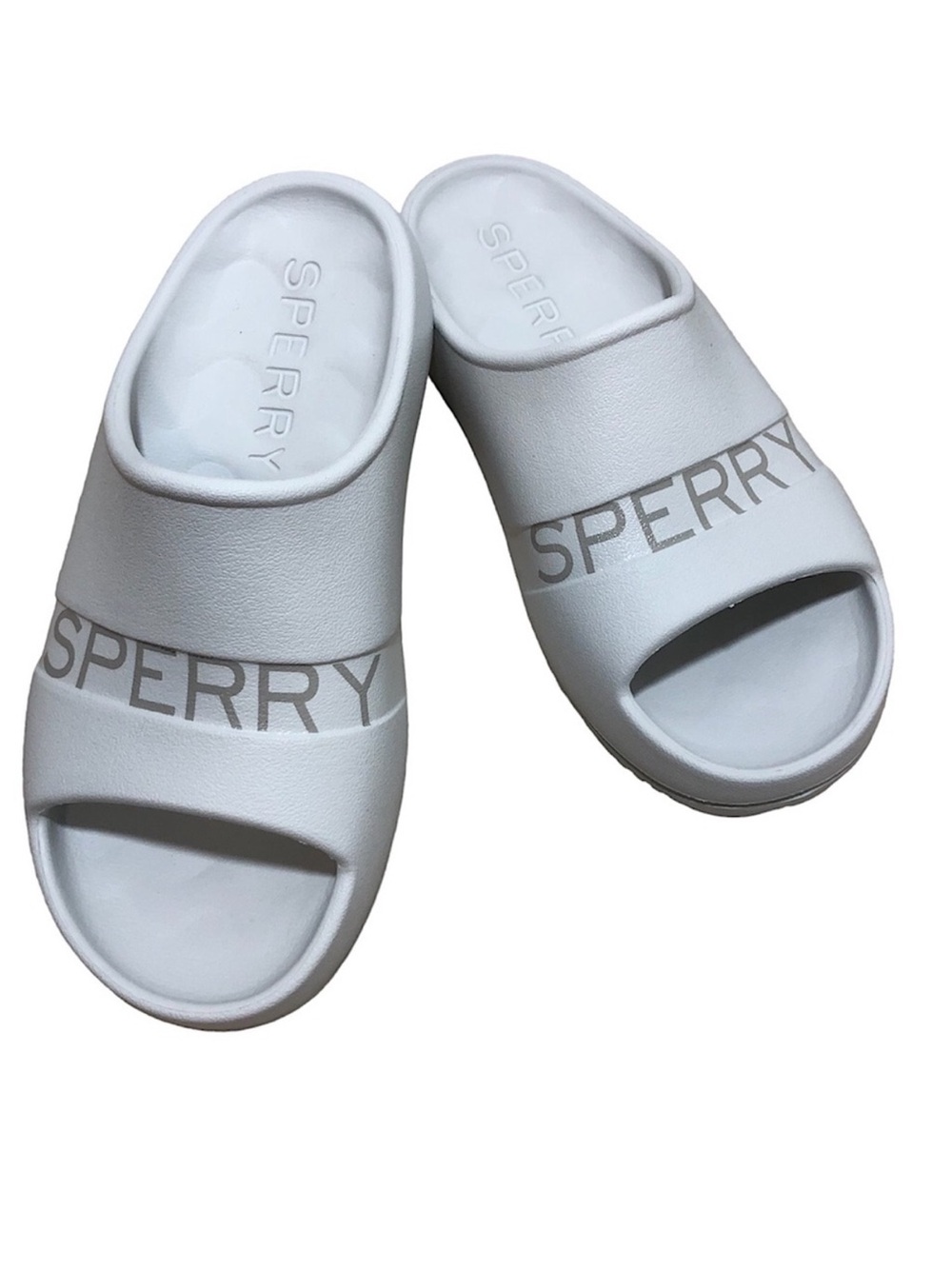 Sperry Float Slide Logo White Sandals Women's 6 Men’s 4